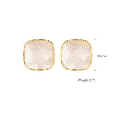 Square Stitching Texture Earrings