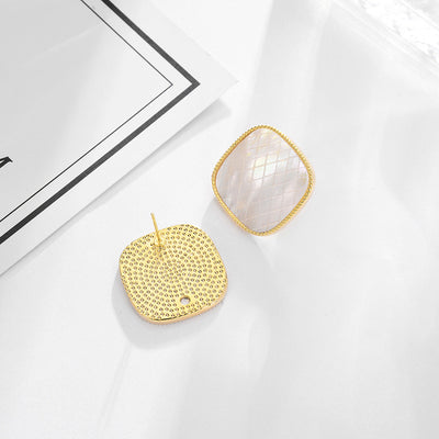 Square Stitching Texture Earrings