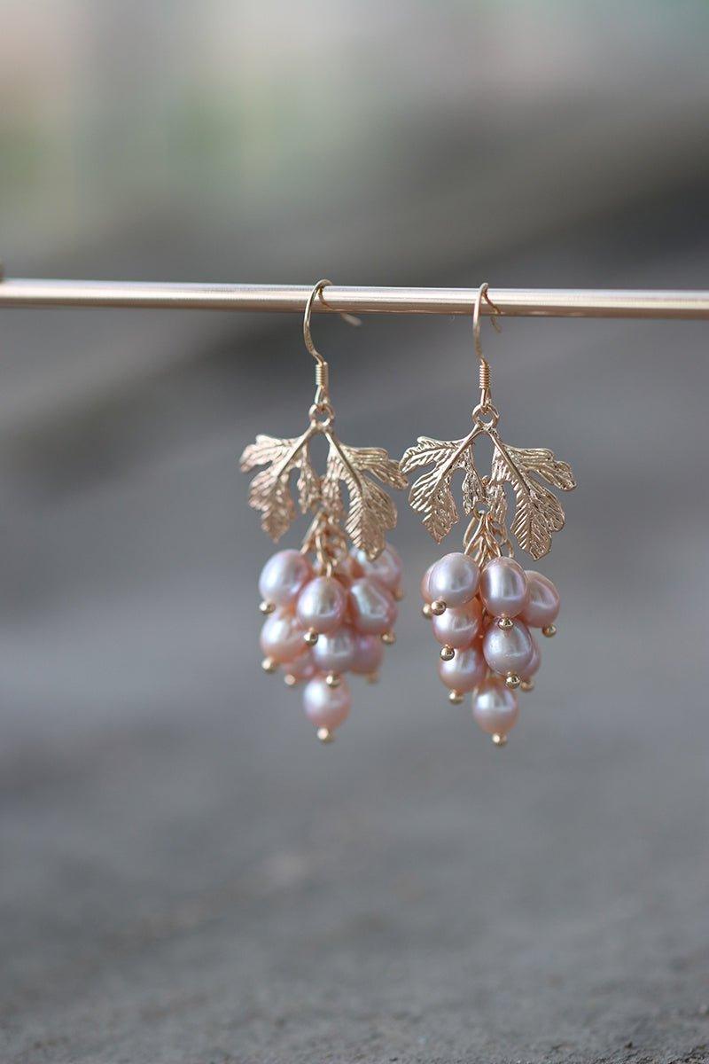 Baroque Natural Purple Pearl Earrings - MODE BY OH