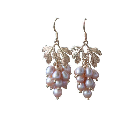 Baroque Natural Purple Pearl Earrings - MODE BY OH
