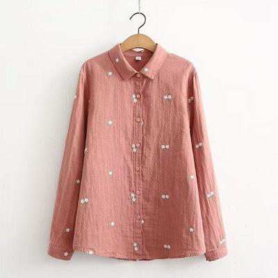 Double-layer Yarn Skin Cotton Loose Long-sleeved Shirt | MODE BY OH