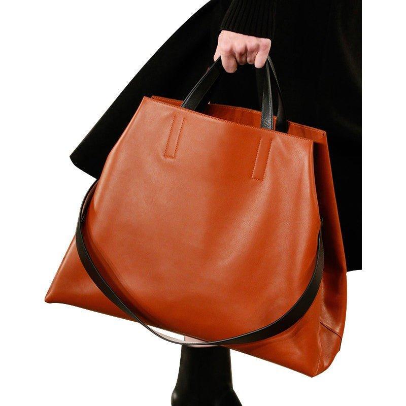 Fashionable Leather Large Handbag | MODE BY OH