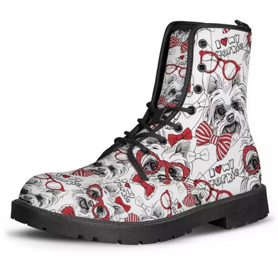 Female Buskin Autumn And Winter Skull Head Pu Boots Floral | MODE BY OH