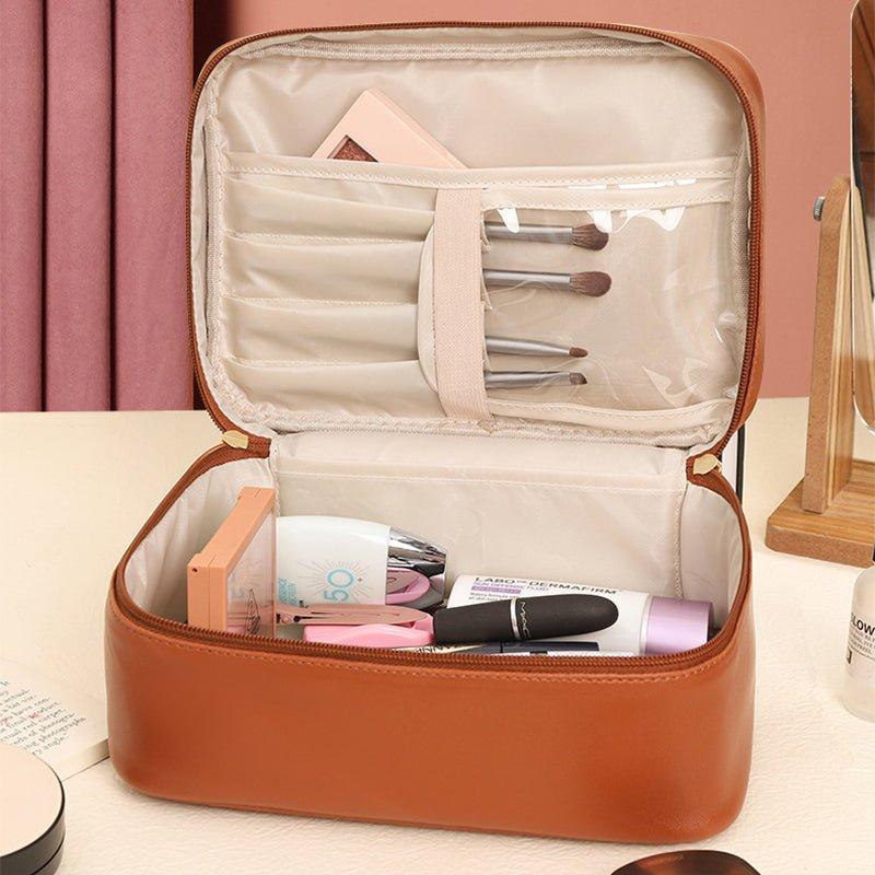 Handle-top Cosmetic Bag Ins Fashion Simple Square Handbag Toiletry Bags Travel High Capacity Portable Storage Make Up Bag | MODE BY OH