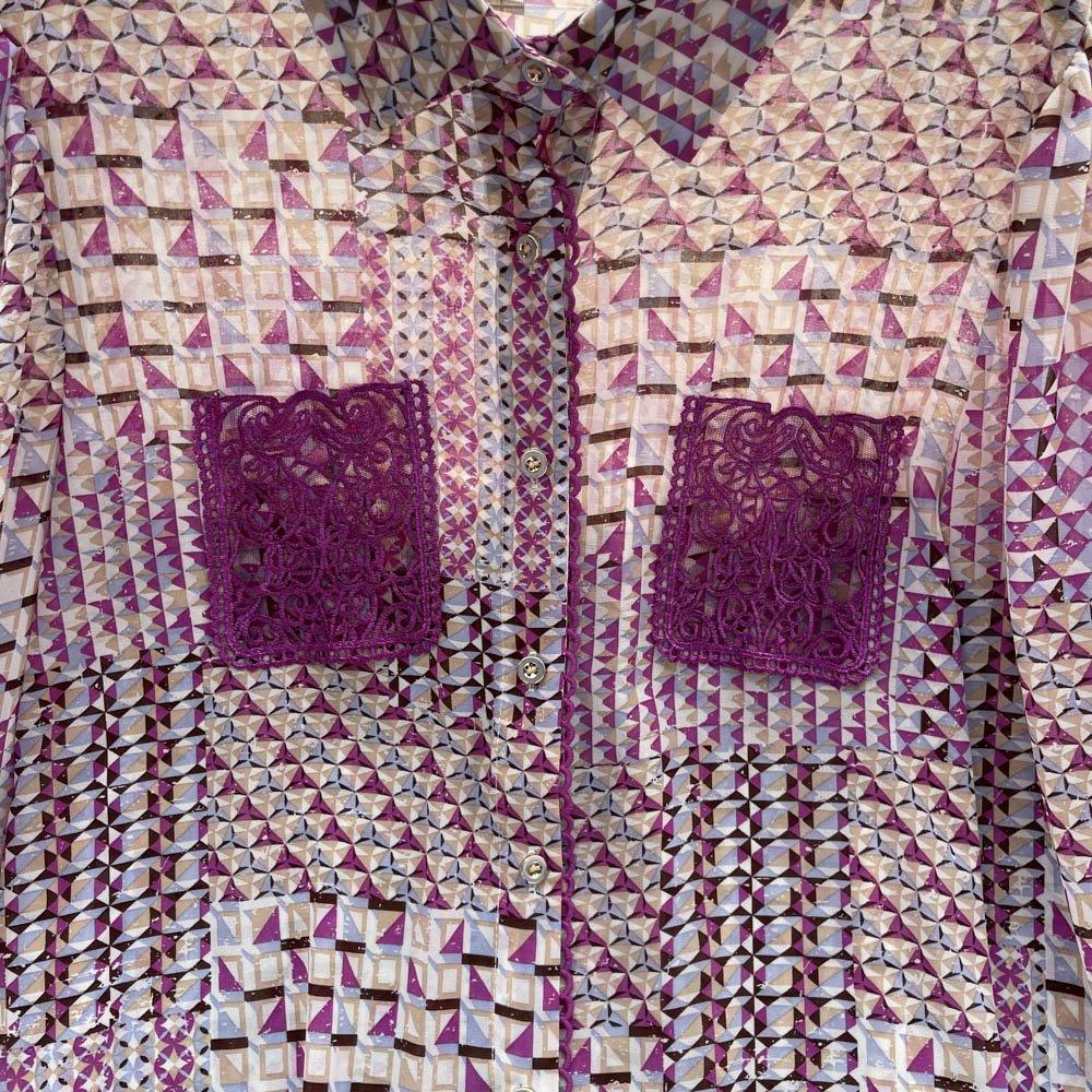 Printed Long Sleeve Chiffon Shirt Women's Early Autumn | MODE BY OH