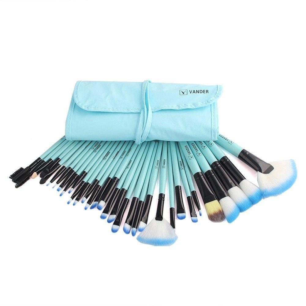 Professional 32Pcs Makeup Brush Foundation Eye Shadows Powder Blue Make Up Brushes Tools Cosmetic Bag pincel maquiagem Brushes | MODE BY OH