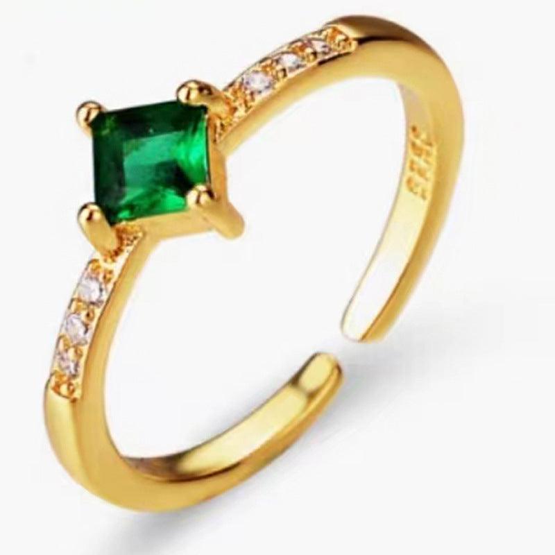 S925 Sterling Silver Small Flexible Emerald Ring | MODE BY OH