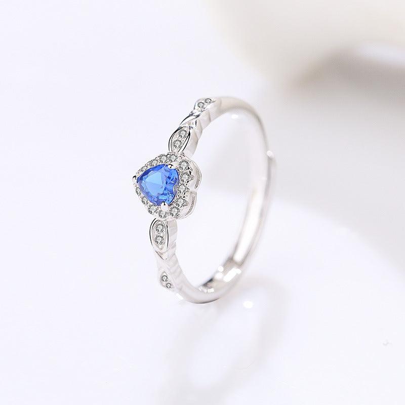 S925 Sterling Silver Special-interest Design Blue Open-end Zircon Ring | MODE BY OH