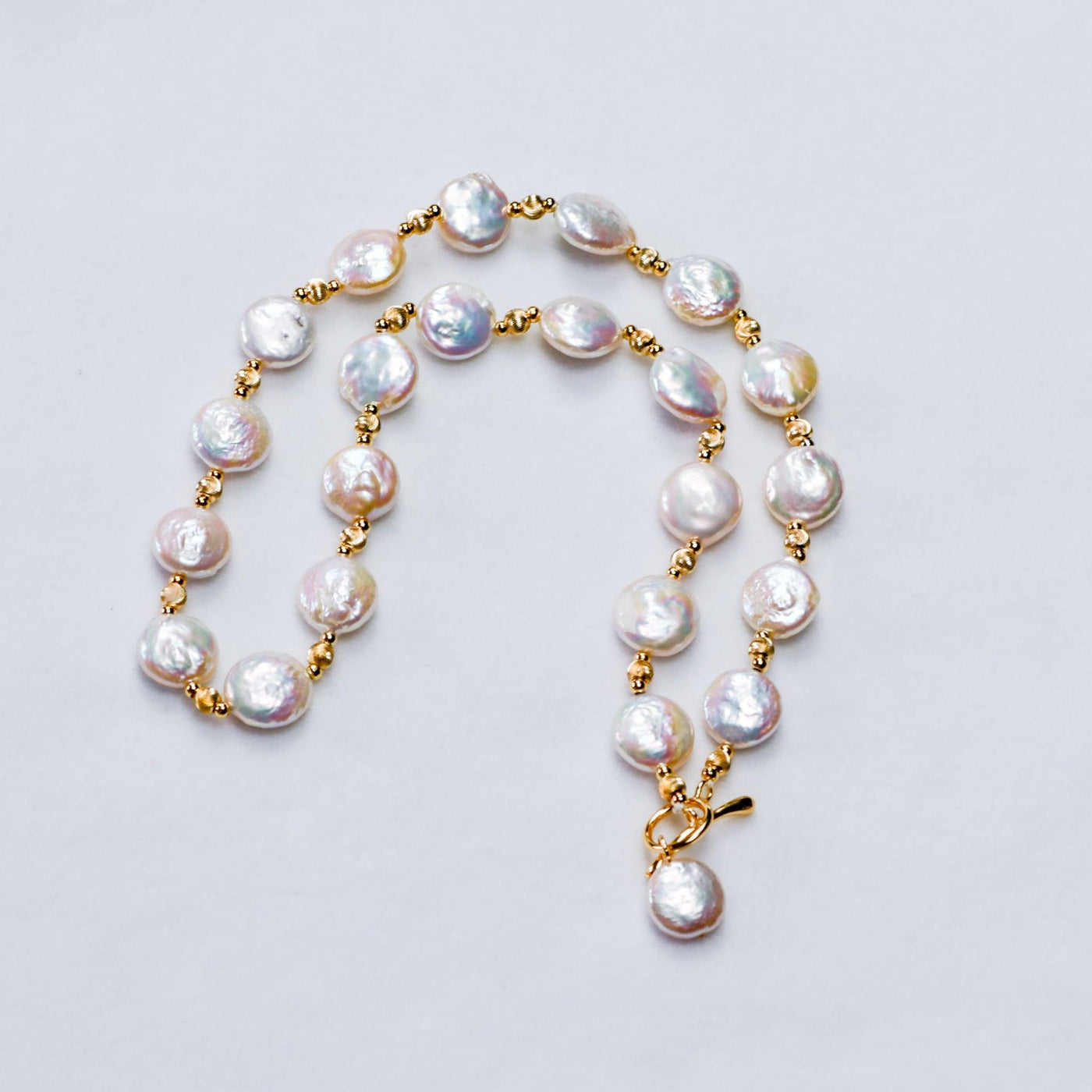 Shaped Baroque Freshwater Pearl 12-13mm Button Necklace | MODE BY OH