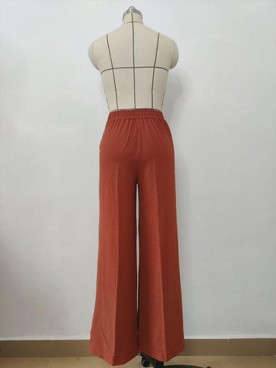 Solid Color Loose Pleated Wide-leg Casual Pants | MODE BY OH