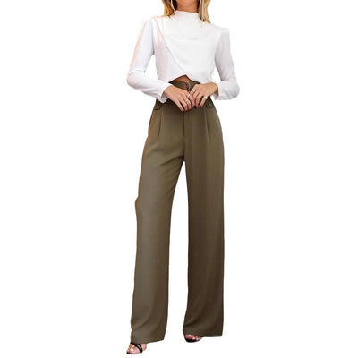 Top Straight Pants Two-piece Set - MODE BY OH