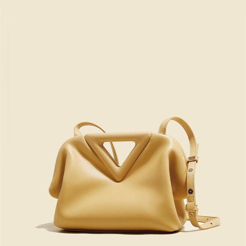 Triangle Cloud Bag Leather Diagonal Handbag | MODE BY OH