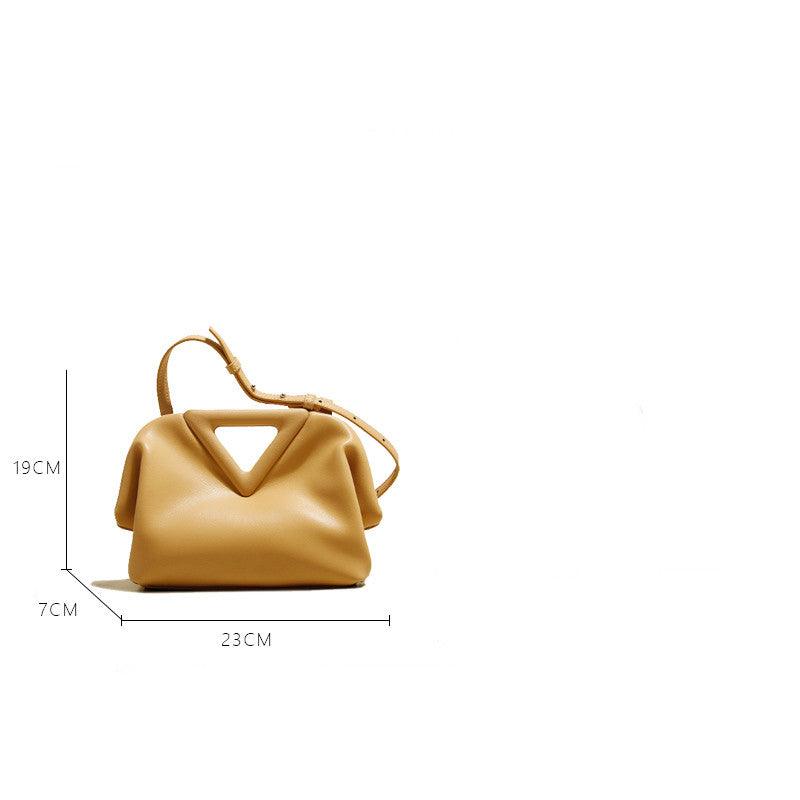 Triangle Cloud Bag Leather Diagonal Handbag | MODE BY OH