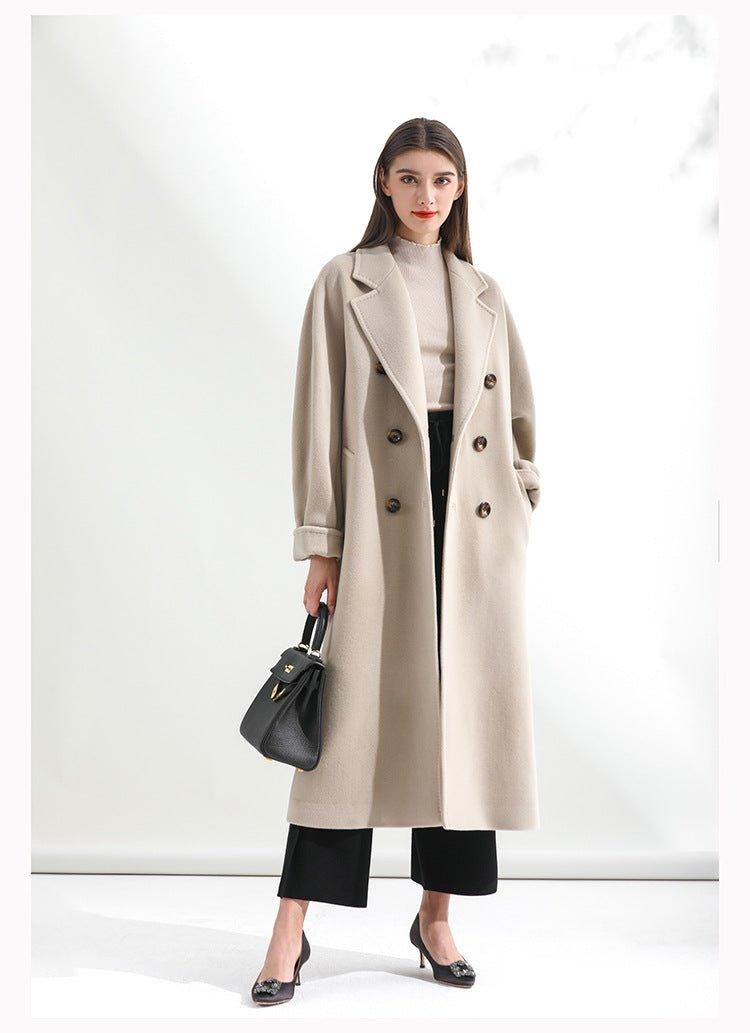 Women's mid-length woolen coat | MODE BY OH