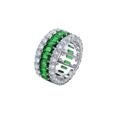 925 Sterling Silver Diamond Color Jewel Ring - MODE BY OH