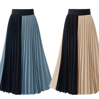 Chiffon color block pleated skirt - MODE BY OH