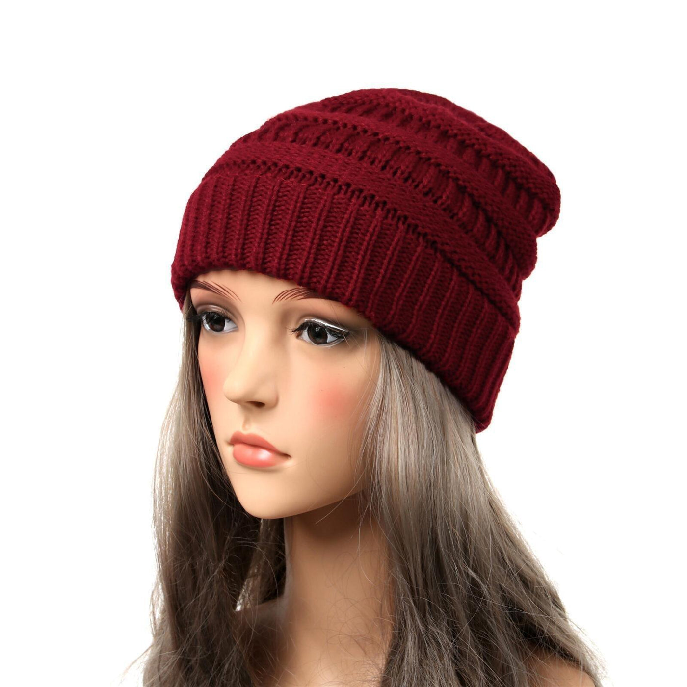 Cross-border Ladies Warm Knitted Hat Simple Solid Color Cap | MODE BY OH