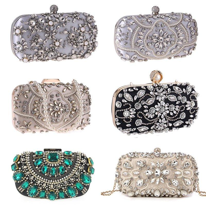 Diamond-studded ladies banquet evening bag - MODE BY OH