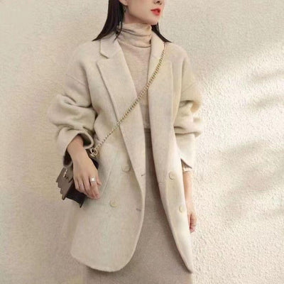 Double-sided Wool Overcoat Mid-length | MODE BY OH