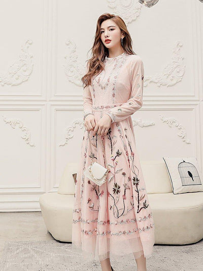 Heavy Embroidered Thin Dress | MODE BY OH