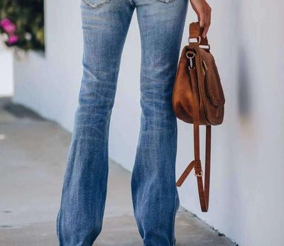 High-rise stretch bootcut jeans | MODE BY OH