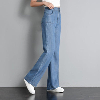 High-rise tencel jeans | MODE BY OH