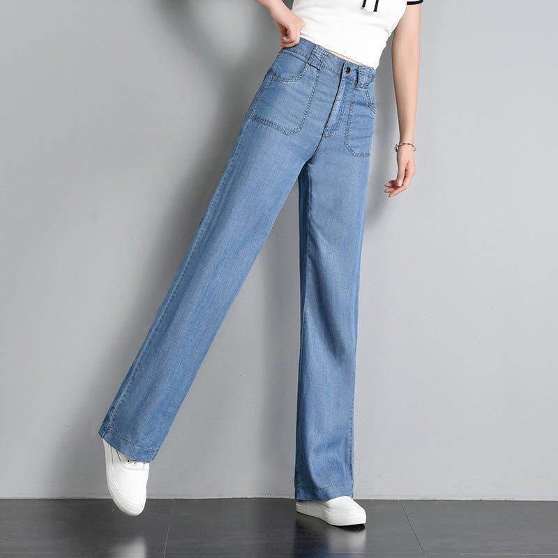 High-rise tencel jeans | MODE BY OH