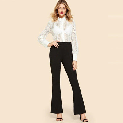 High Waist Casual Pants Flared Pants Ladies Professional Pants | MODE BY OH