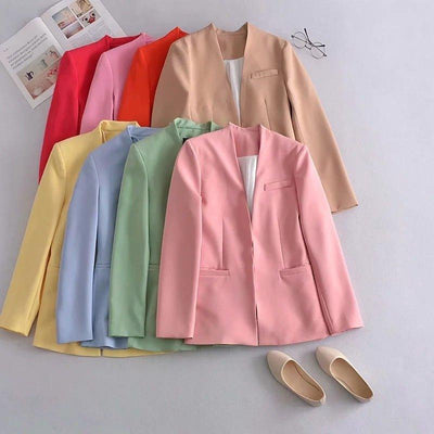 Ladies New Solid Color Suit Jacket Women | MODE BY OH