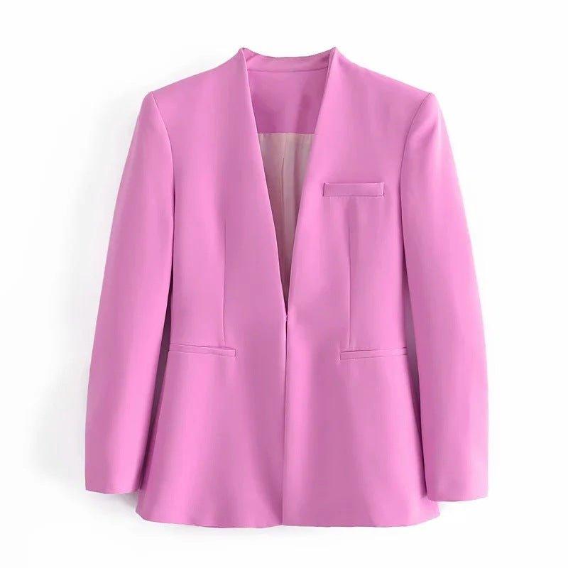 Ladies New Solid Color Suit Jacket Women - MODE BY OH