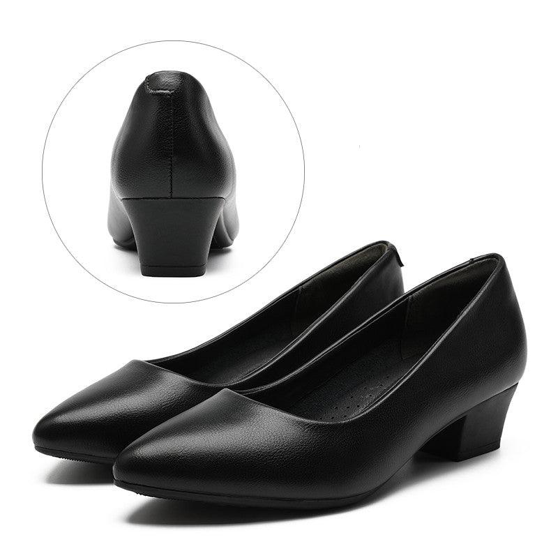 Leather Stiletto Work Shoes Women Black | MODE BY OH