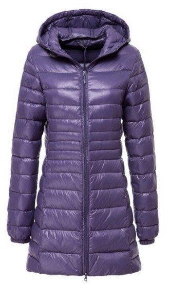 Lightweight Down coat Mid-length, Autumn And Winter Hooded Plus Size coat | MODE BY OH