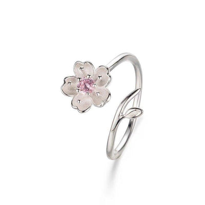 LNRRABC Elegant Purple Pink Flowers Finger Rings Stainless Steel Rings For Women Crystal Ring Fashion Jewelry Dropshipping | MODE BY OH