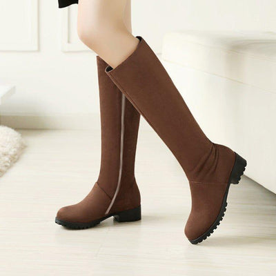 Long Women's Boots With Low Heel And Non-slip Side Zipper | MODE BY OH