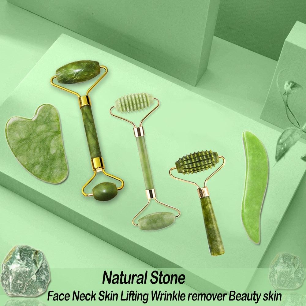 Natural Face Massager Gua Sha Jade Roller Face Massage Tool For Massager Guasha Facial Neck Skin Beauty Care | MODE BY OH
