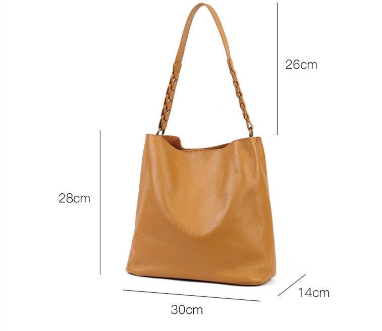 Plant Tanned Cow Leather Large Capacity Handbag | MODE BY OH