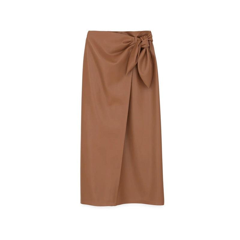 PU leather A-line skirt skirt | MODE BY OH
