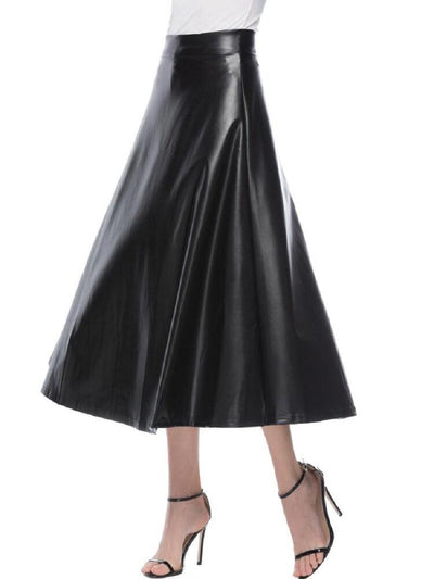 PU Long High Waist Skirt | MODE BY OH