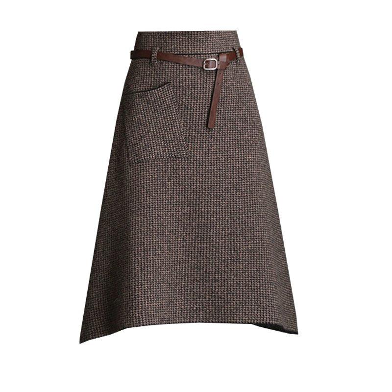Retro irregular a-line skirt bag hip skirt - MODE BY OH