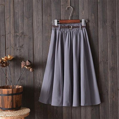 Small Literary A-Line Skirt Women Half-Length Skirt | MODE BY OH