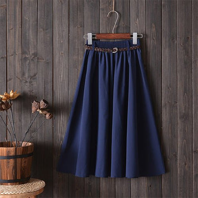 Small Literary A-Line Skirt Women Half-Length Skirt | MODE BY OH