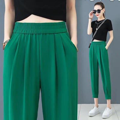 Summer New High Waist Loose And Slimming Thin Casual Ankle-length Suit Pants | MODE BY OH