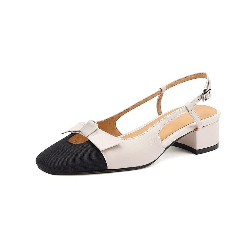 Women's Versatile Square Toe Colorblock Bow Sandals | MODE BY OH
